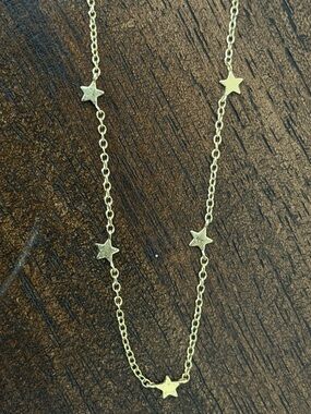 Gold Star Station Necklace - Delicate Women’s Chain